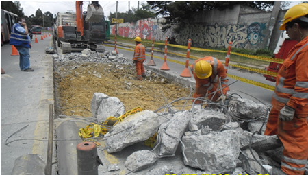 Imagen de la obra en la Troncal Caracas en el sur de la ciudad