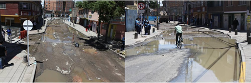 En estas condiciones se encontraba la calle 63sur, principal acceso a la localidad de Bosa, desde la Autopista Sur.