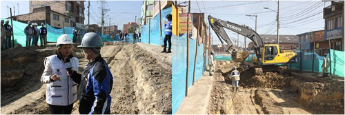 Obra en ejecución de la calle 63 sur, entrada a Bosa.