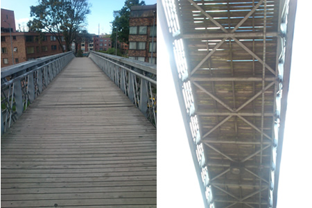 Estado actual del puente en la calle 53 con carrera 37