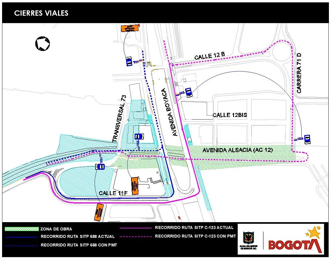 Mapa 3. Vías de desvío Transporte público.