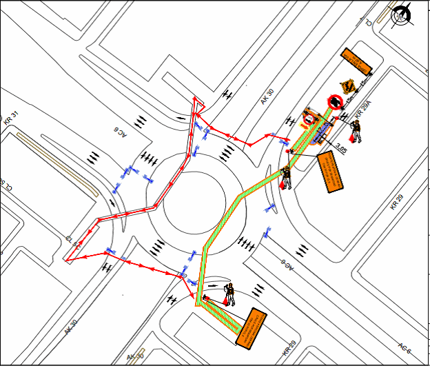 Mapa carrera 30 con Av 6 