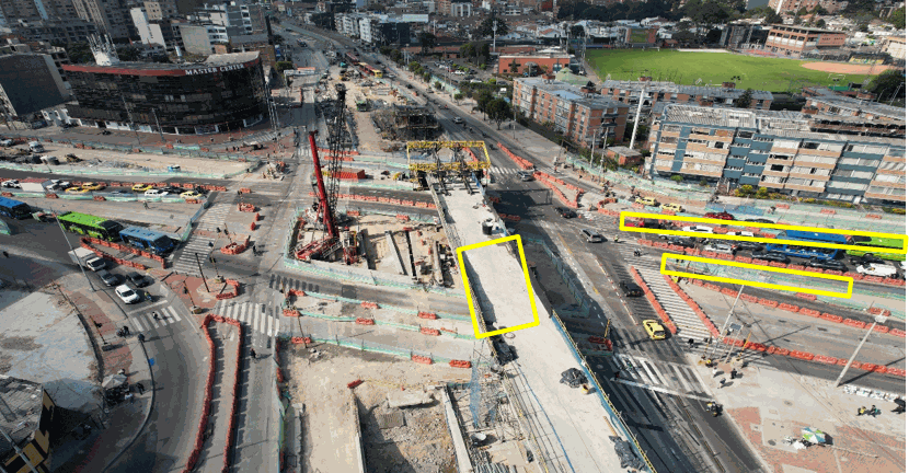 Fotografía con indicaciones de la zona de obra