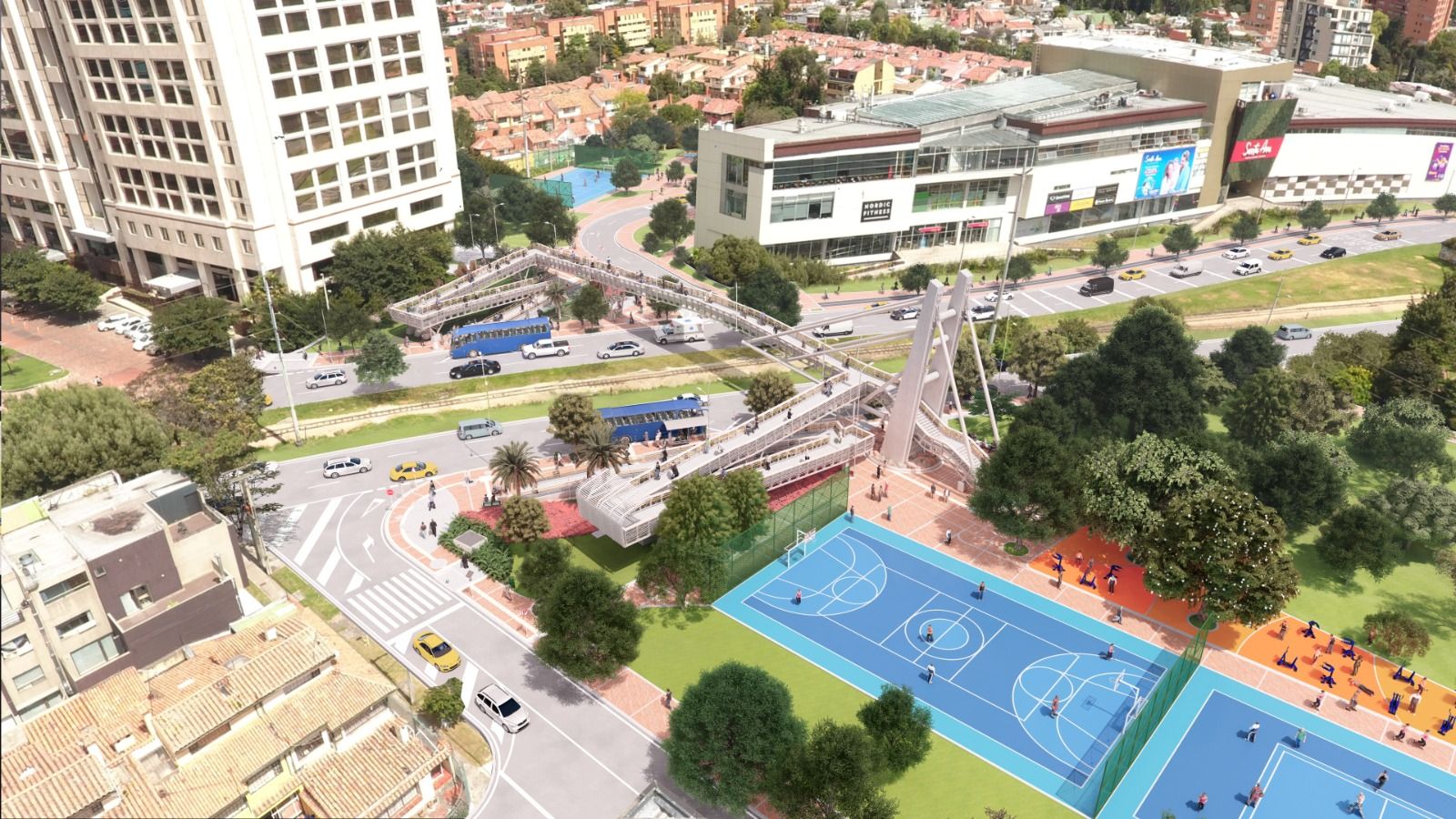 Render del puente de la calle 112 con avenida Novena