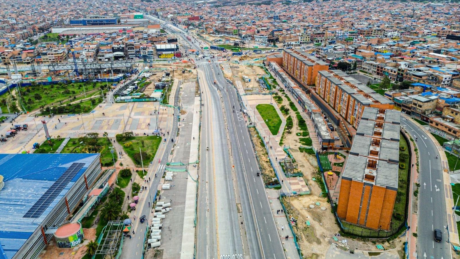Estado de las obras en el gruipo 2 de la avenioda Ciudad de Cali, al caducarse el contrato