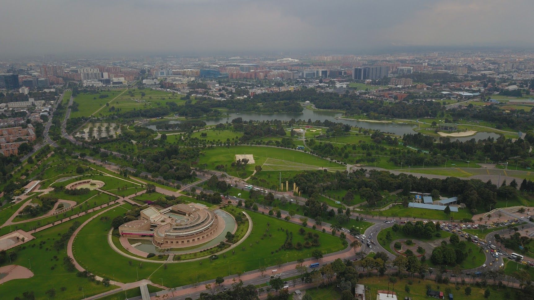 Fotografía aérea del de Bogotá